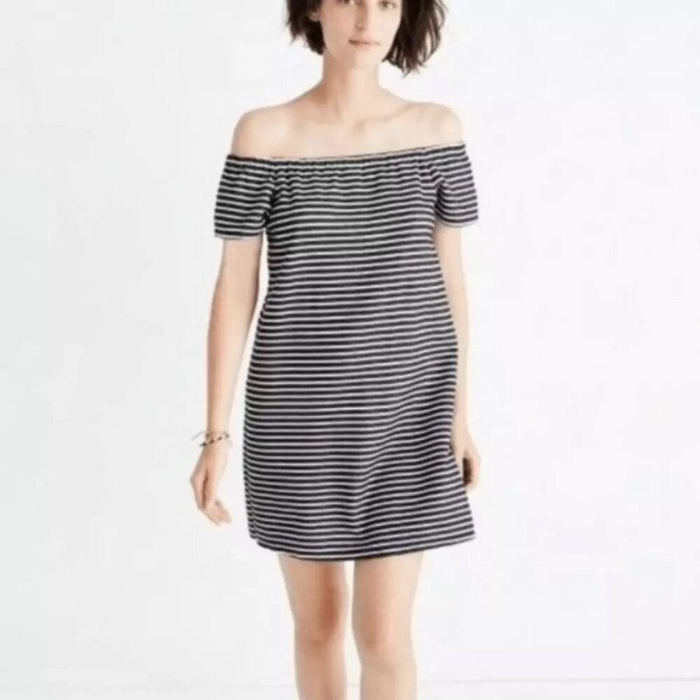 Madewell Melody Off the Shoulder Striped Dress